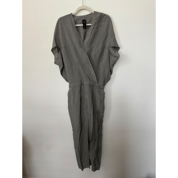 Zero + Maria Cornejo Hex Gingham Jumpsuit in White Pepper/Black 6 - Picture 3 of 9